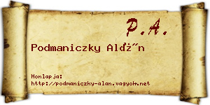 Podmaniczky Alán névjegykártya